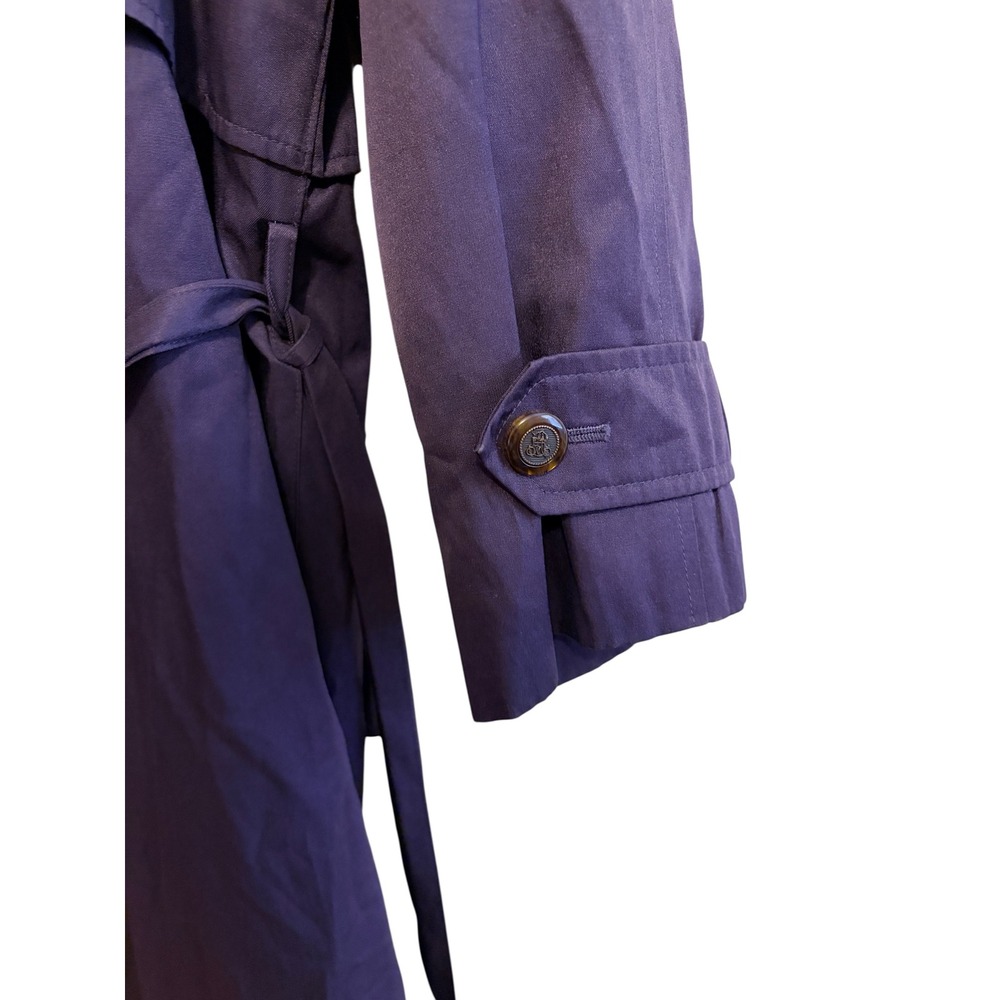 American Bazaar Vintage Purple Trench Coat Removable Wool Liner Belted Womens L - Picture 4 of 8